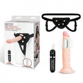 Lux Fetish 6.5"" Realistic Vibrating Dildo & Strap On Harness - Just for you desires