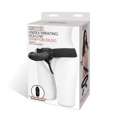 Lux Fetish Unisex Vibrating Hollow Strap On Dildo - Just for you desires