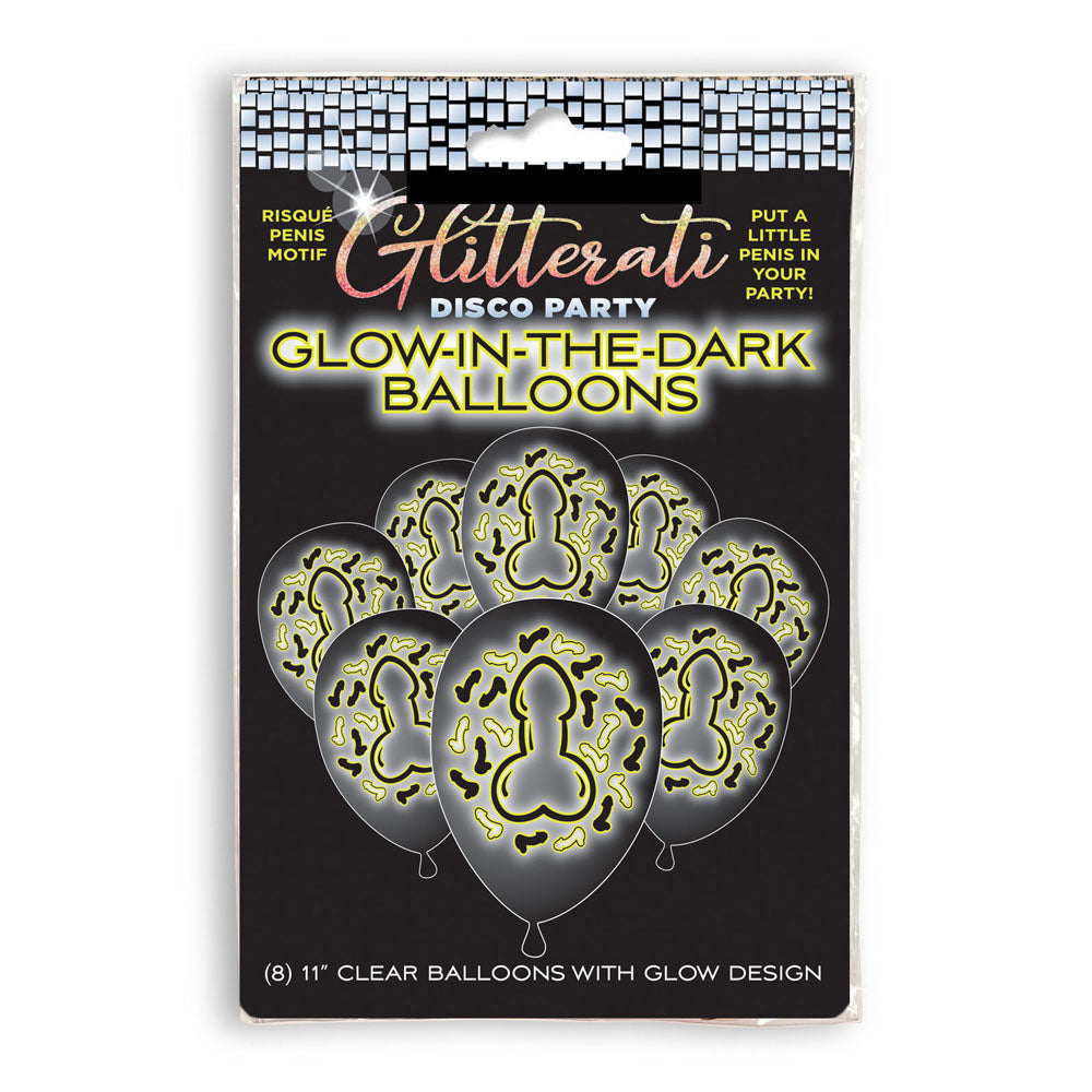 Glitterati Disco Party Glow In The Dark Balloons - Novelty Hens Party Balloons - 8 Pack - Just for you desires