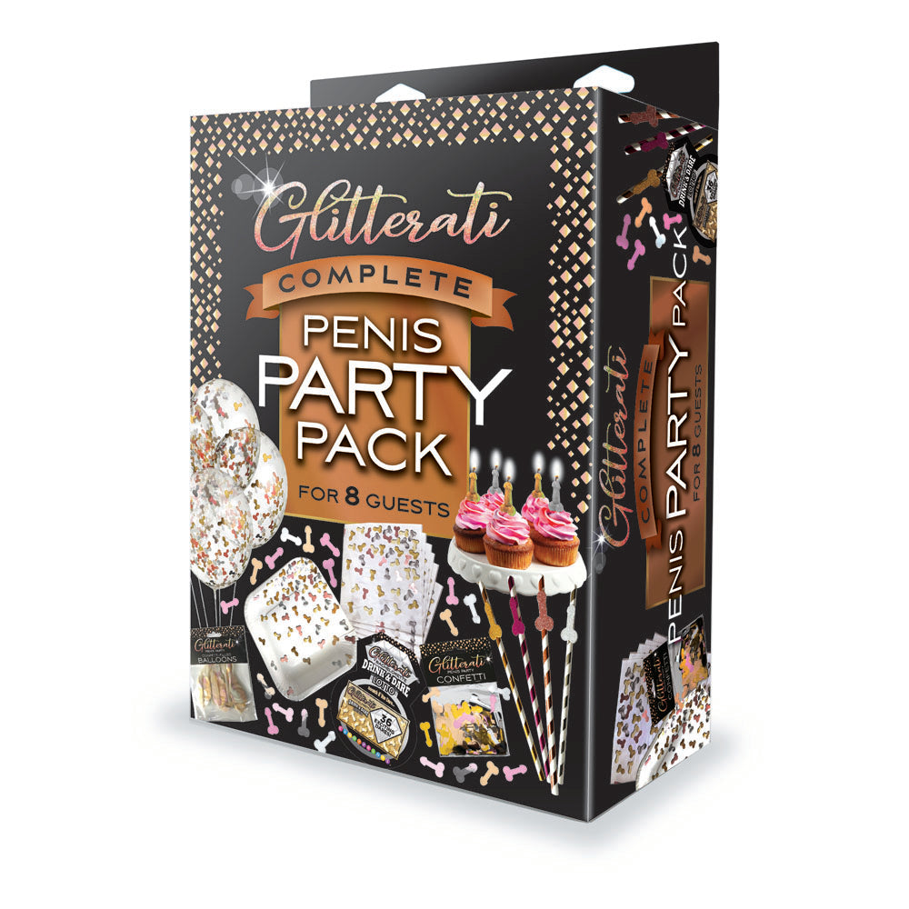 Glitterati Complete Penis Party Pack - Party Set for 8 People - Just for you desires