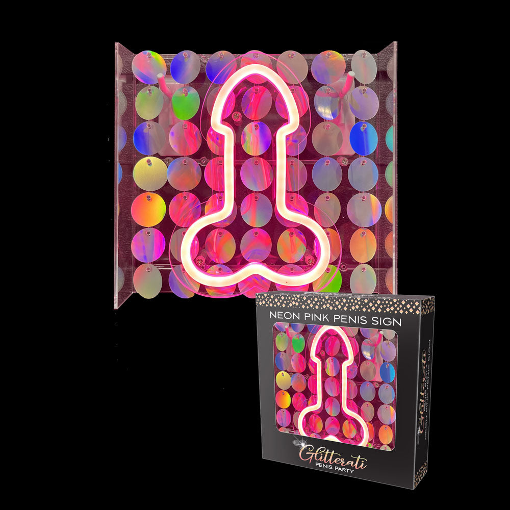 Glitterati Neon  Penis Sign - Novelty Neon Light - Just for you desires