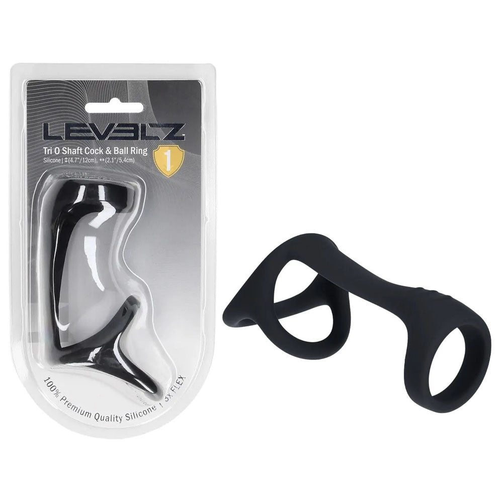LEVELZ Tri O Silicone Shaft Cock & Ball Ring -  Cock & Balls Ring - Just for you desires