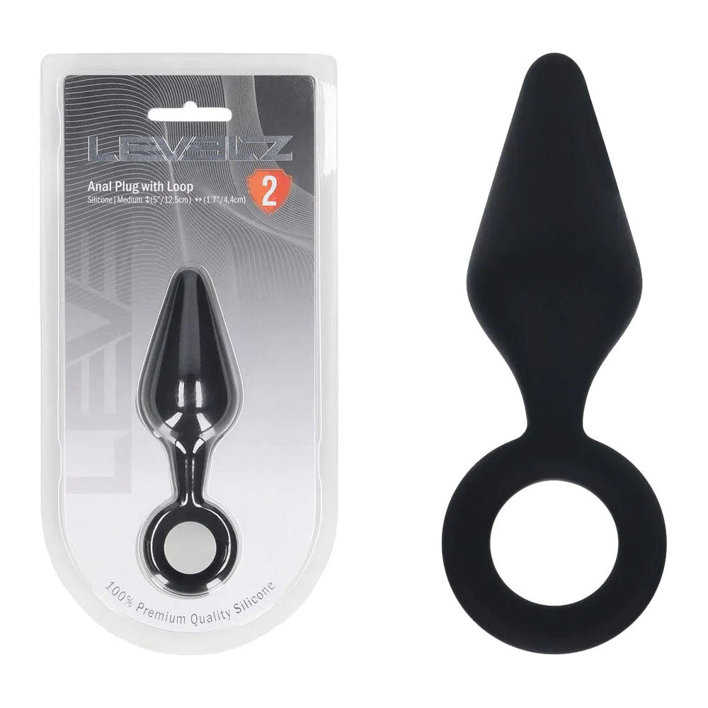 LEVELZ Silicone Anal Plug with Loop - Medium -  -  Medium Butt Plug - Just for you desires