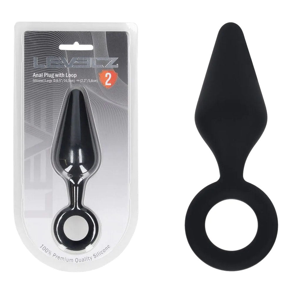 LEVELZ Silicone Anal Plug with Loop - Large -  Large Butt Plug - Just for you desires