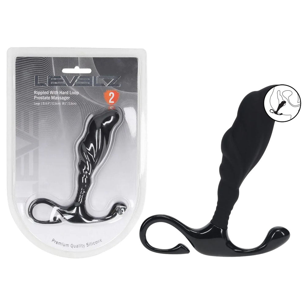 LEVELZ Rippled with Hard Loop Prostate Massager - Large -  Large Prostate Massager - Just for you desires