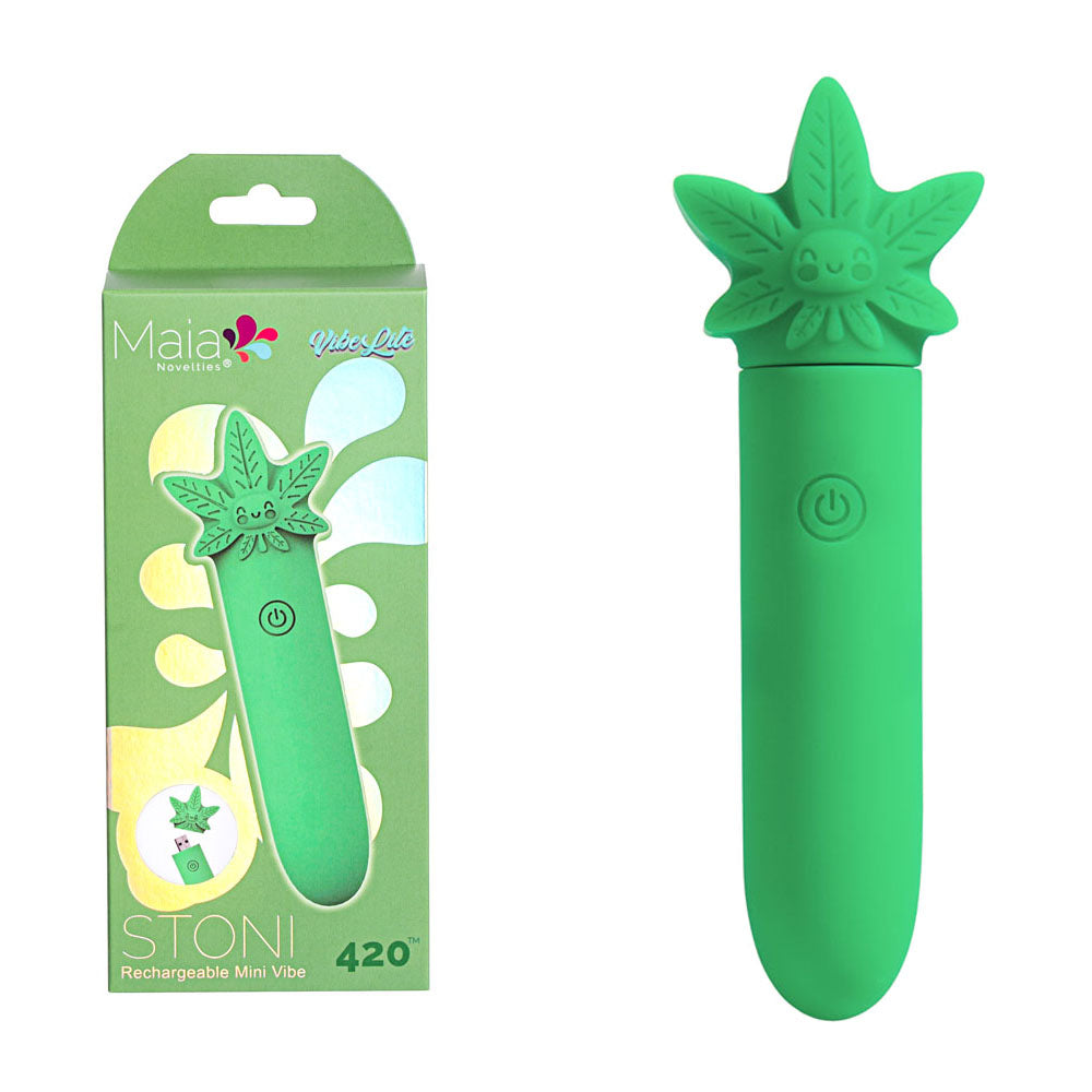 Maia STONI - 420 Green 11.1 cm USB Rechargeable Bullet - Just for you desires