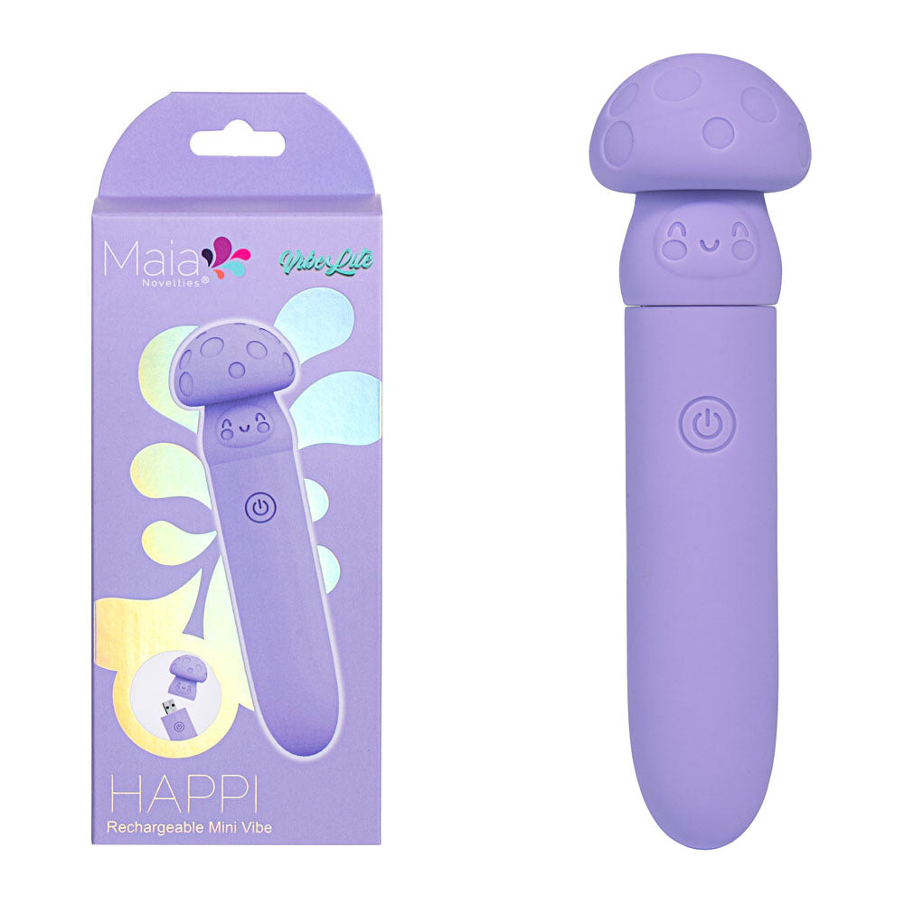 Maia HAPPI - Purple 11.1 cm USB Rechargeable Bullet - Just for you desires