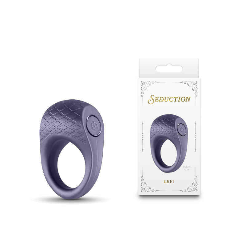 Seduction - Levi - Metallic Grey - Metallic Grey USB Rechargeable Vibrating Cock Ring - Just for you desires