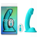 Colours Curve - Vibrating 6'' Dildo - Teal - Teal 16.4 cm USB Rechargeable Vibrating Dildo with Wireless Remote - Just for you desires