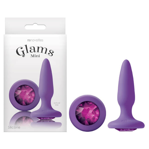 Glams Mini - Purple 8.4 cm (3.3'') Butt Plug with Sparkling Gem - Just for you desires