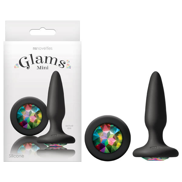 Glams Mini - Black 8.4 cm (3.3'') Butt Plug with Sparkling Gem - Just for you desires