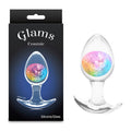 Glams Cosmic - Medium - Rainbow - Clear/Rainbow 9.5 cm Small Butt Plug - Just for you desires