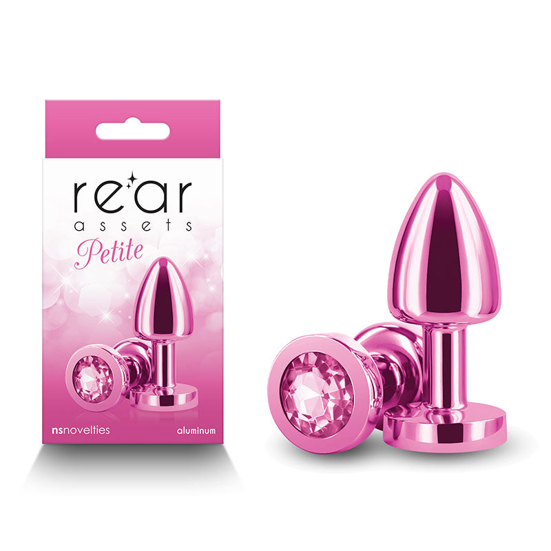 Rear Assets Petite - Pink - Pink 6 cm Metal Butt Plug with Pink Round Gem Base - Just for you desires