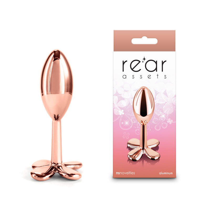 Rear Assets Clover - Rose Gold - Rose Gold 9.2 cm Metallic Butt Plug - Just for you desires