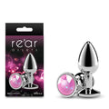 Rear Assets Silver - Small - Pink Gem - Silver Small Metal Butt Plug with Pink Gem Base - Just for you desires
