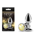 Rear Assets Silver - Small - Yellow Gem - Silver Small Metal Butt Plug with Yellow Gem Base - Just for you desires