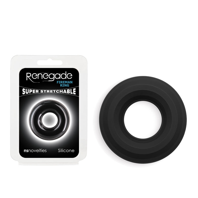 Renegade Fireman Ring - Small - Black - Black Small Cock Ring - Just for you desires