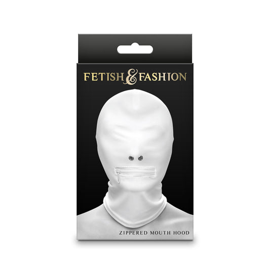 Fetish & Fashion - Zippered Mouth Hood - White - Just for you desires