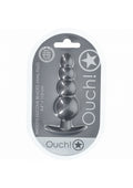 OUCH! Beaded Anal Plug - Gun Metal - Gun Metal Grey 11.7 cm Butt Plug - Just for you desires