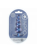 OUCH! Beaded Anal Plug - Metallic Blue - Metallic Blue 11.7 cm Butt Plug - Just for you desires