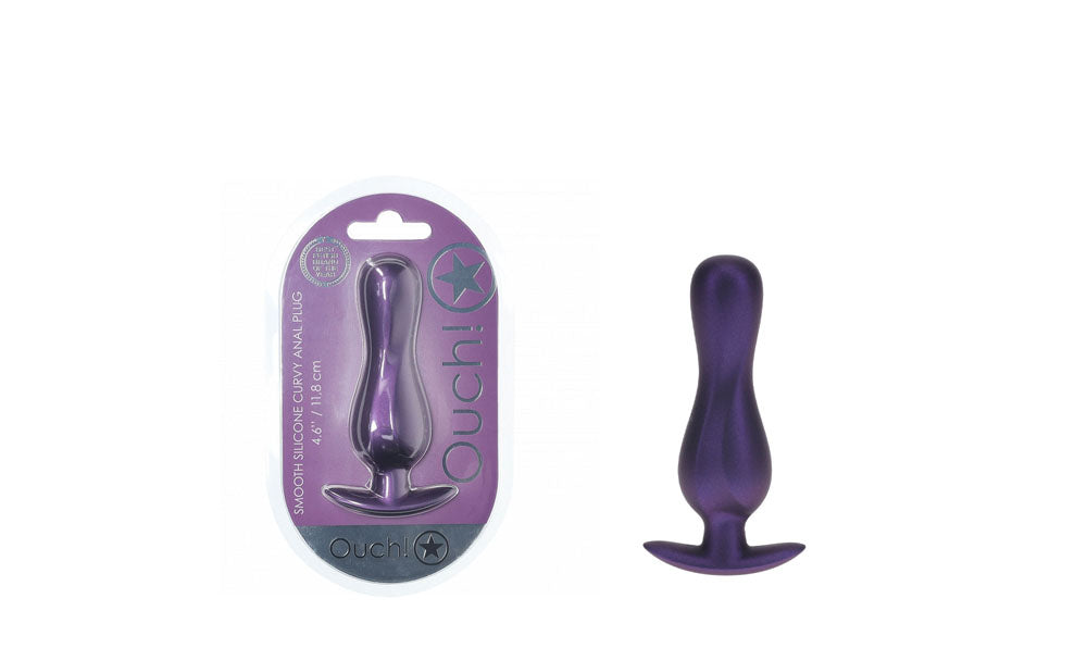 OUCH! Curvy Anal Plug - Metallic Purple - Metallic Purple 11.7 cm Butt Plug - Just for you desires