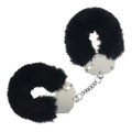 OUCH! Heavy-Duty Fluffy Cuffs - Black - Black Fluffy Restraints - Just for you desires