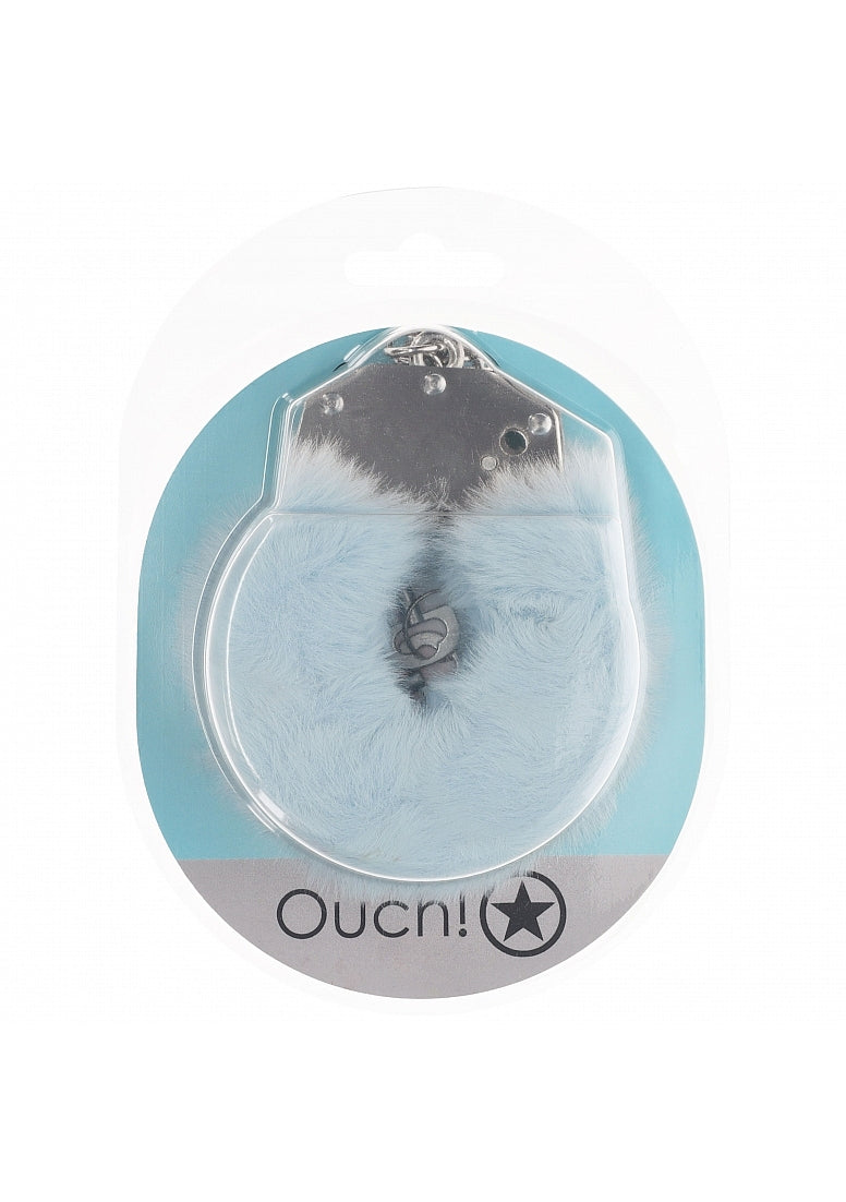 OUCH! Heavy-Duty Fluffy Cuffs - Powder Blue - Powder Blue Fluffy Restraints - Just for you desires