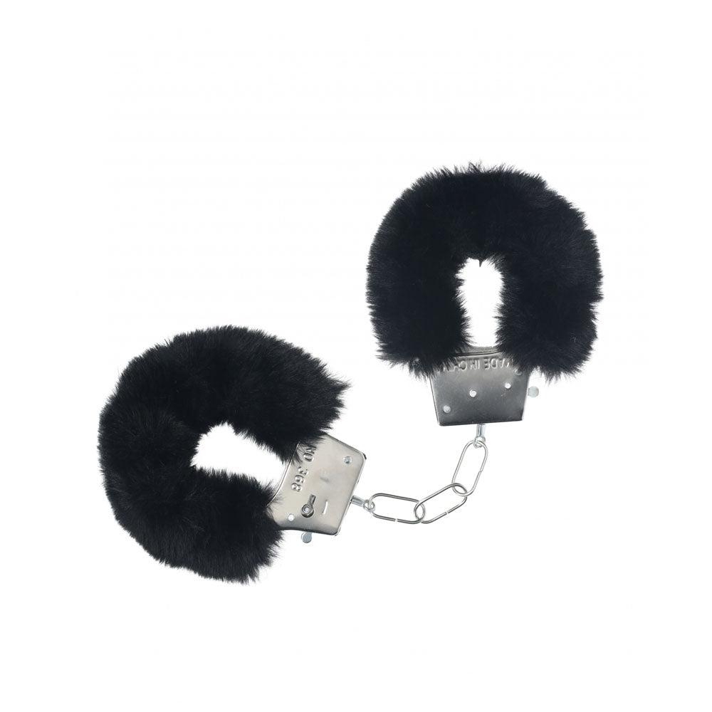 OUCH! Classic Fluffy Cuffs - Black - Black Fluffy Restraints - Just for you desires