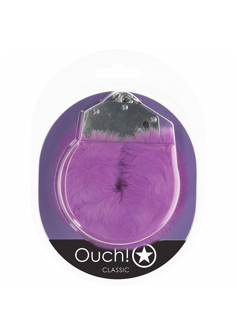 OUCH! Classic Fluffy Cuffs - Purple - Purple Fluffy Restraints - Just for you desires
