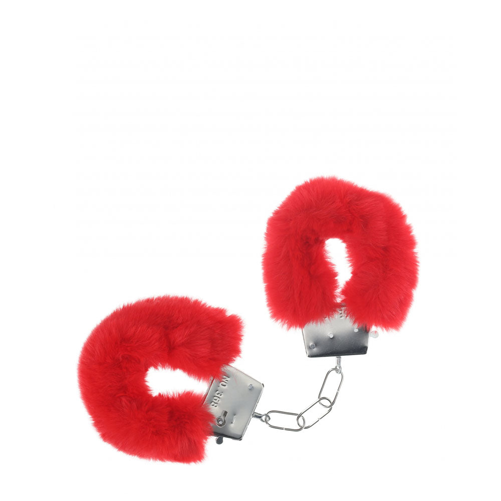 OUCH! Classic Fluffy Cuffs - Red - Red Fluffy Restraints - Just for you desires