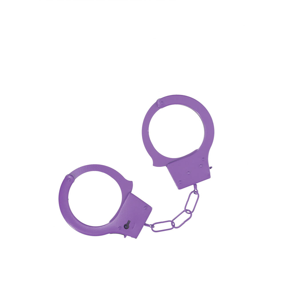 OUCH! Classic Metal Cuffs - Purple - Purple Restraints - Just for you desires