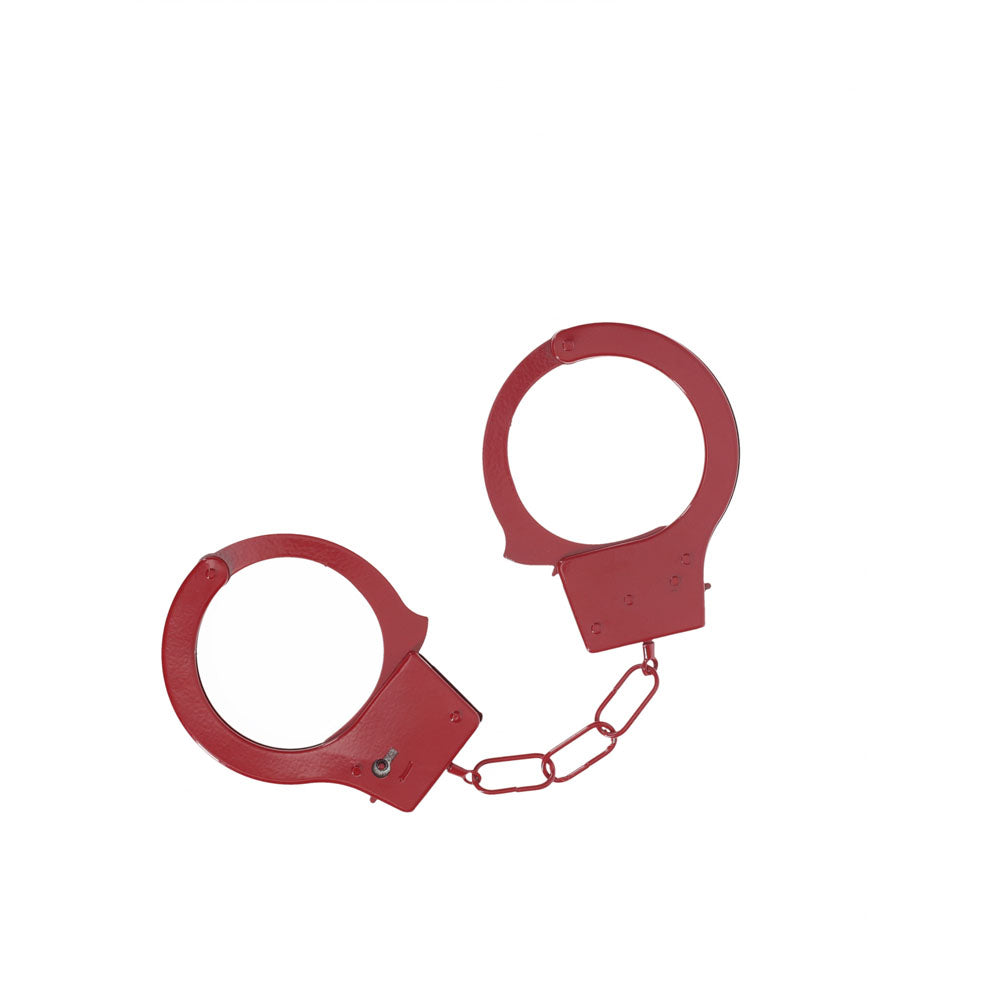 OUCH! Classic Metal Cuffs - Red - Red Restraints - Just for you desires