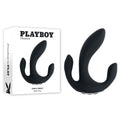 Playboy Pleasure TRIPLE THREAT - Black USB Rechargeable Triple Probe Vibrator - Just for you desires