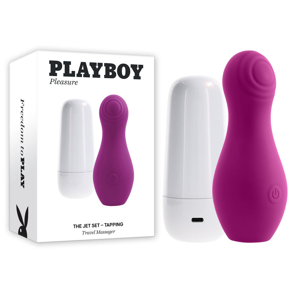 Playboy Pleasure THE JET SET - TAPPING - Purple 10.2 cm Tapping Stimulator with Charging Case - Just for you desires