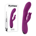 Playboy Pleasure BUSY BUNNY - Purple 22.6 cm USB Rechargeable Rabbit Vibrator with Tapping Shaft - Just for you desires