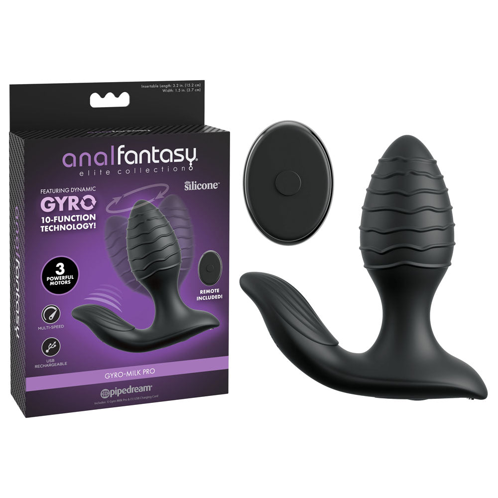 Anal Fantasy Elite Gyro-Milk Pro -  -  USB Rechargeable Gyrating Butt Plug - Just for you desires