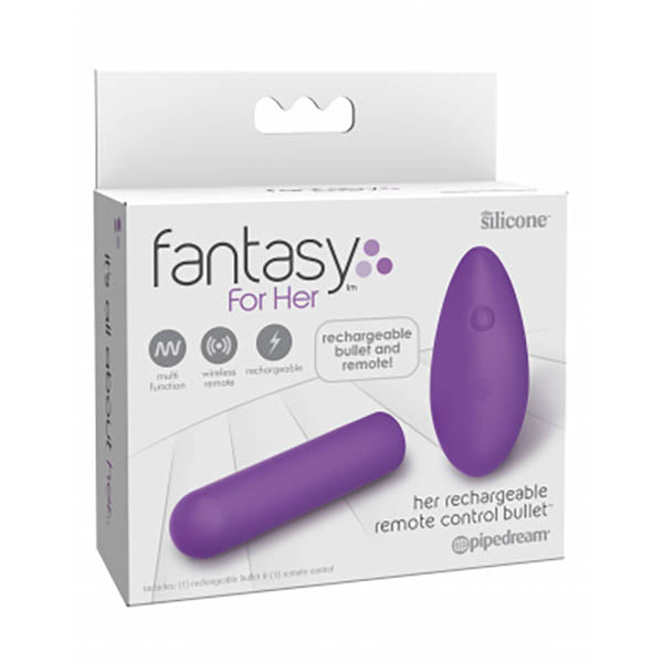 Fantasy For Her Rechargeable Remote Control Bullet - Purple USB Rechargeable Bullet with Wireless Remote - Just for you desires