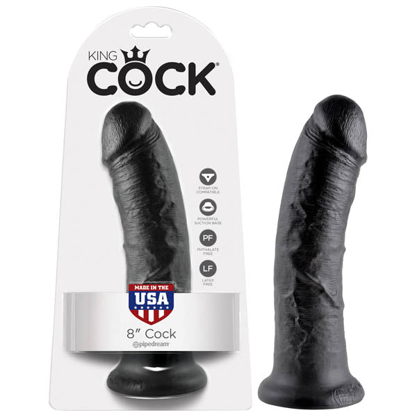 King Cock 8'' Cock - Black 20.3 cm (8'') Dong - Just for you desires