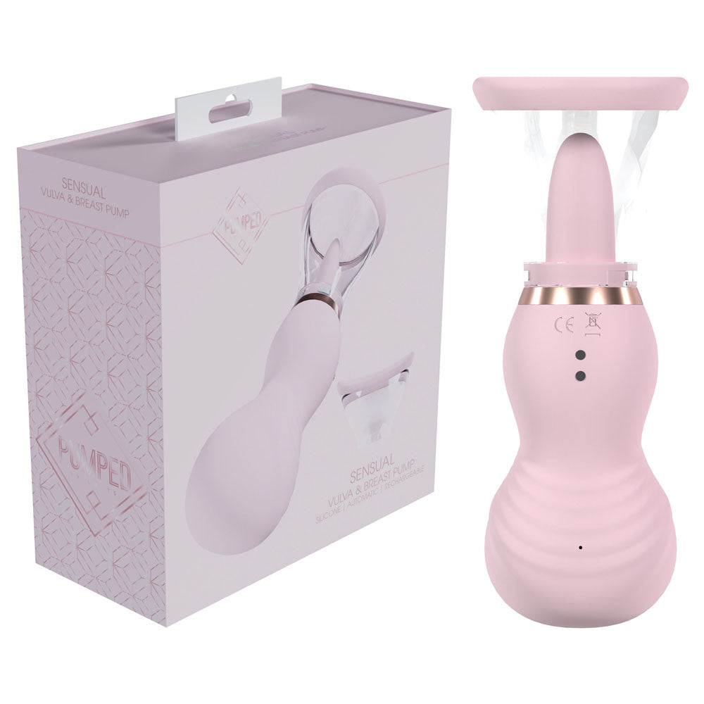 PUMPED Sensual Auto Vulva & Brest Pump - Pink - Pink USB Rechargeable Ladies Pump - Just for you desires