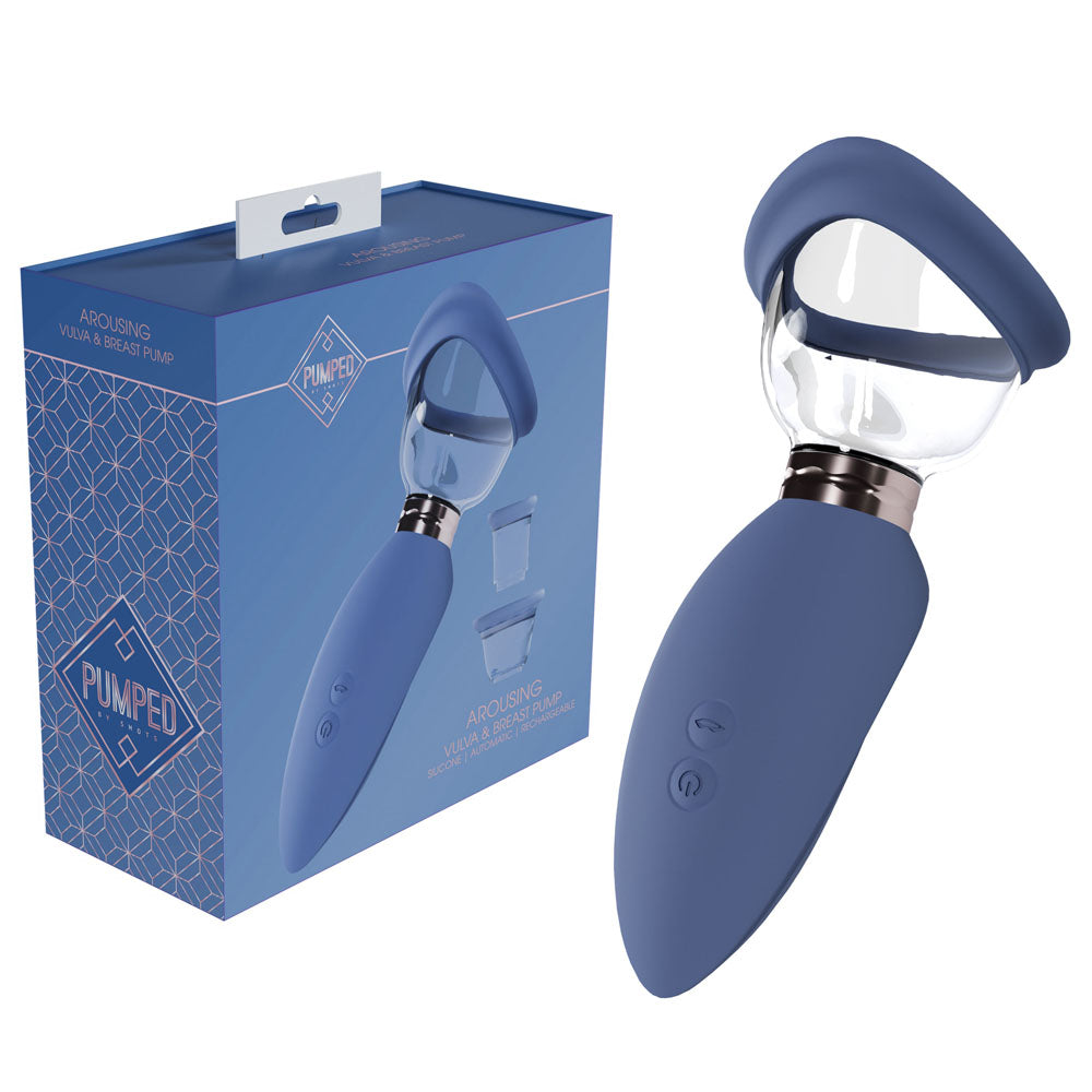 PUMPED Arousing Auto Ladies Pump - Blue - Blue USB Rechargeable Ladies Pump - Just for you desires