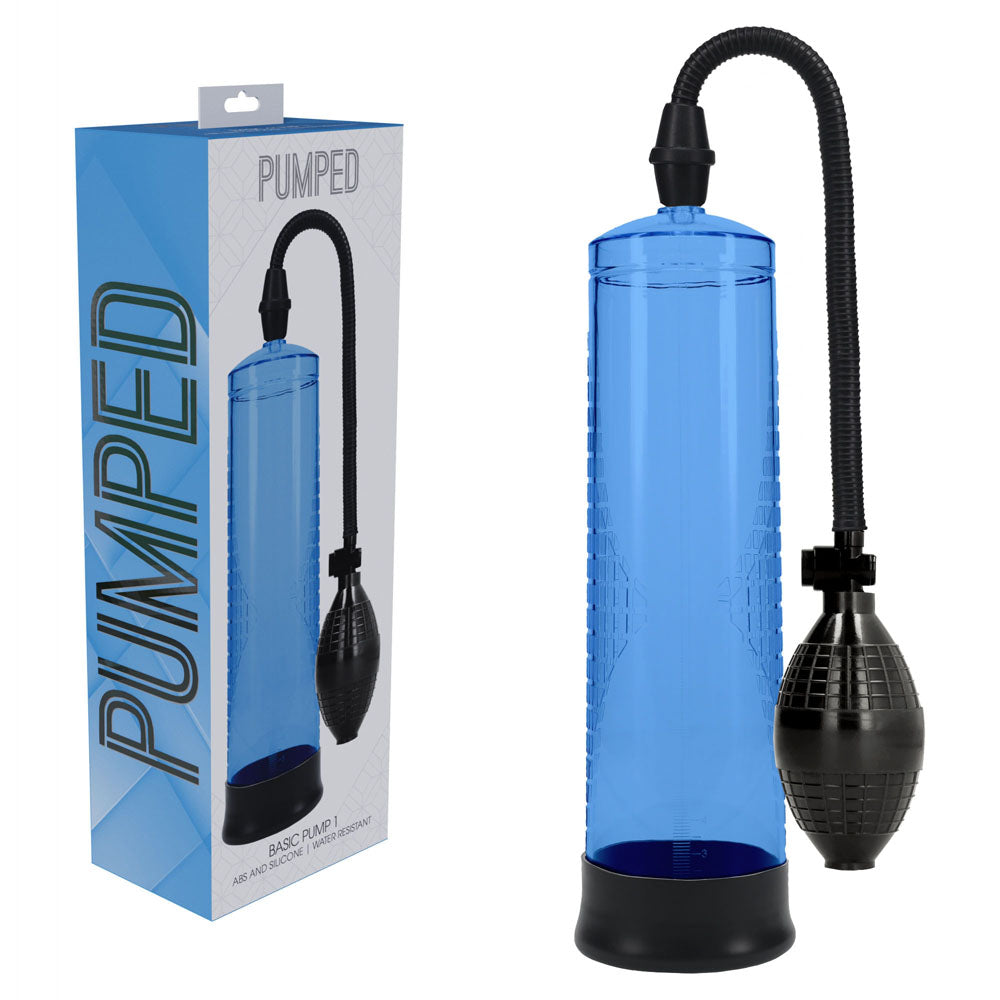 PUMPED Basic Pump 1 - Blue - Blue Penis Pump - Just for you desires