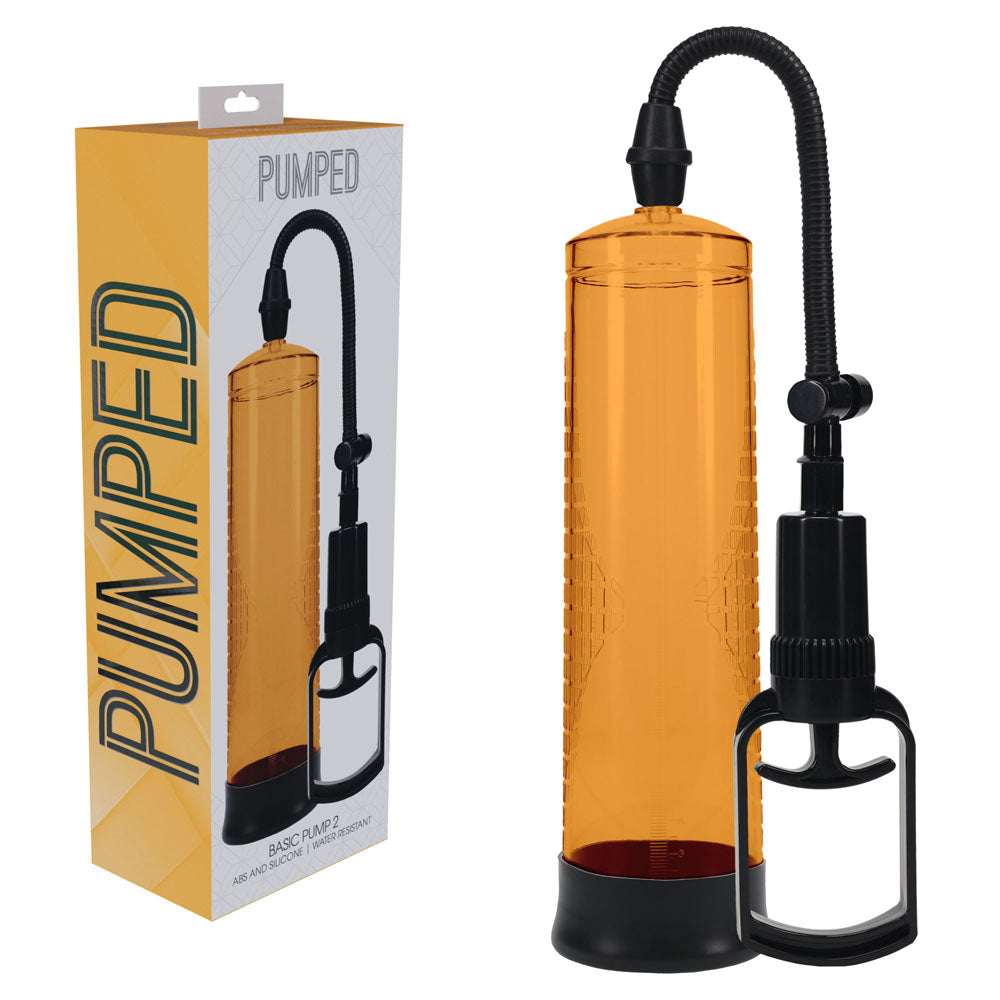 PUMPED Basic Pump 2 - Orange - Orange Penis Pump - Just for you desires