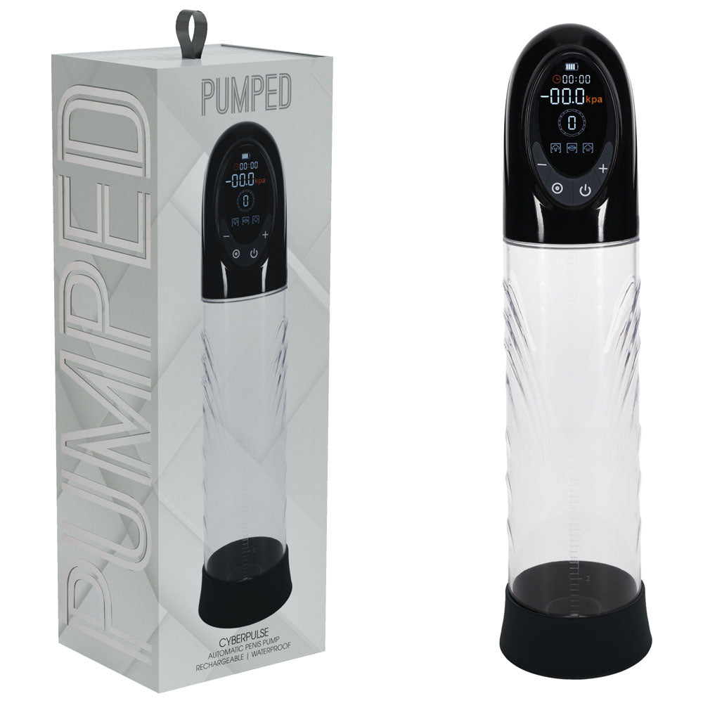 PUMPED CyberPulse Automatic Penis Pump - Black - Black/Clear USB Rechargeable Auto Penis Pump - Just for you desires
