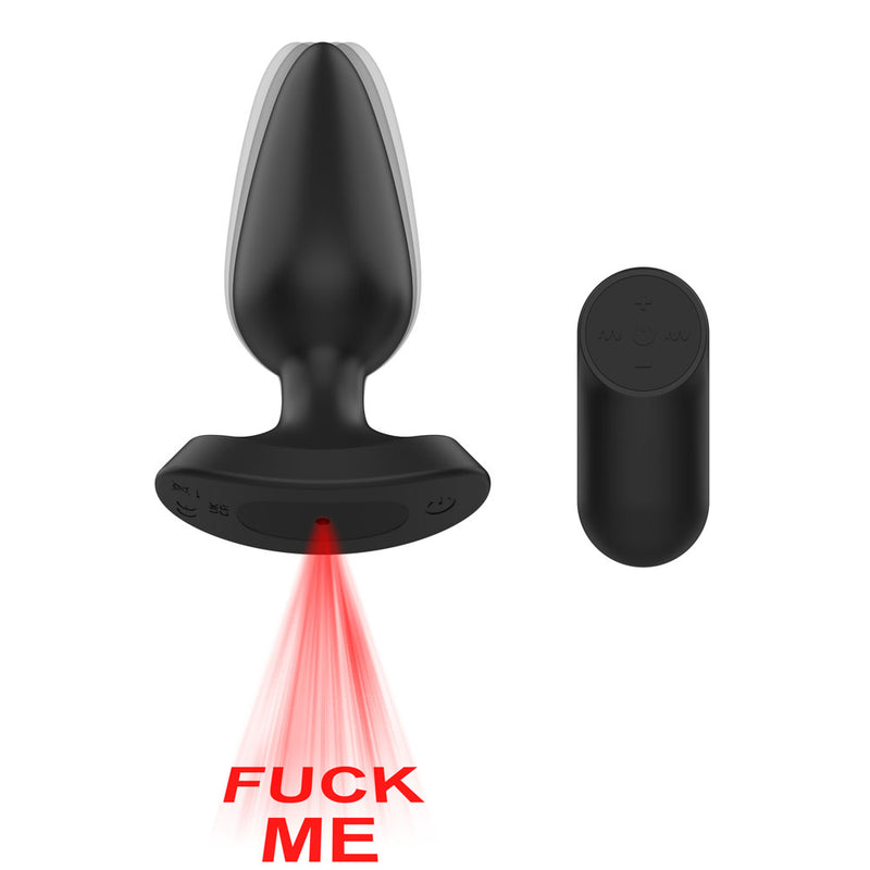 Passion Play Fuck ME Vibrating Anal Plug -  13.5 cm USB Rechargeable Vibrating Anal Plug with Laser Fuck Me Light - Just for you desires