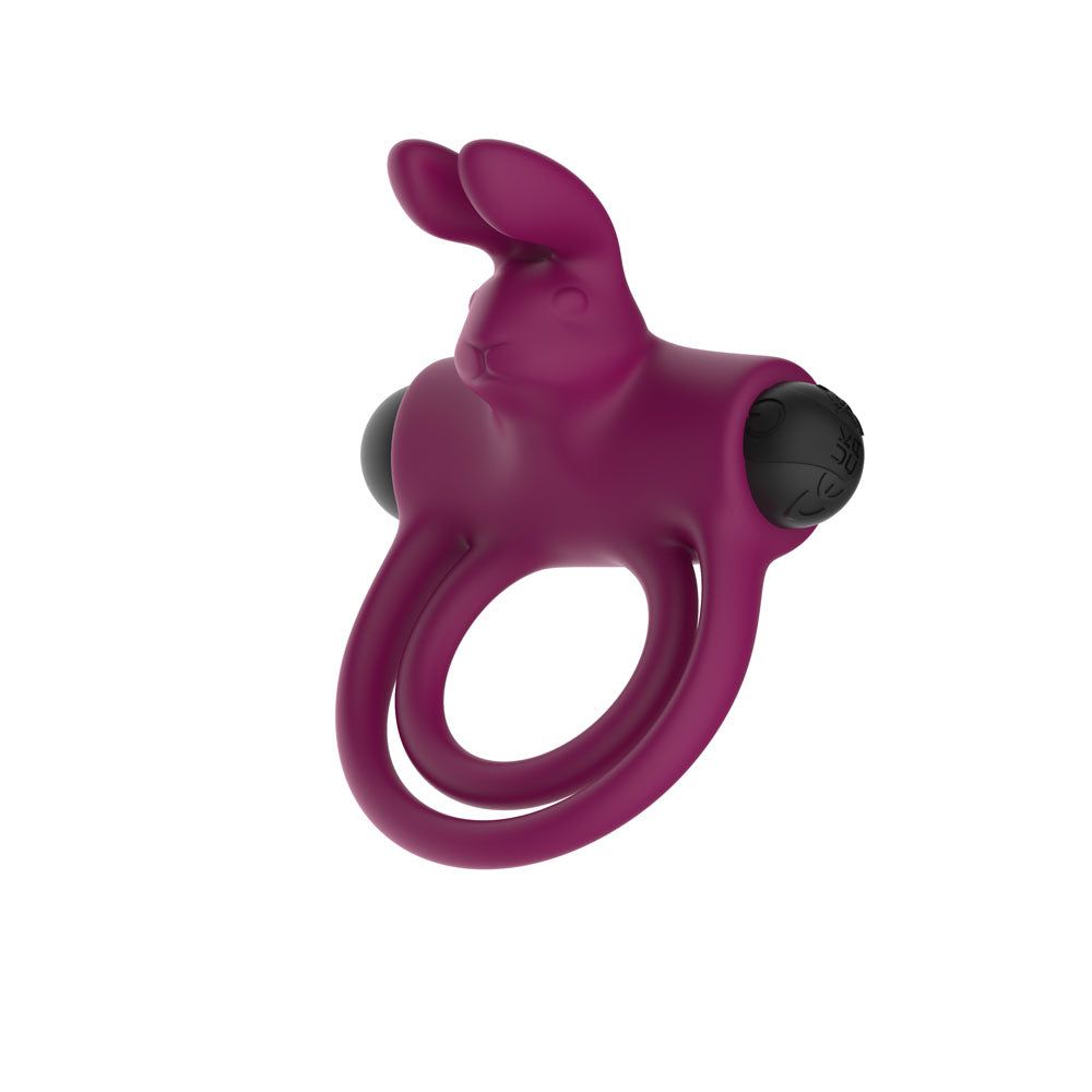 Passion Play Silicone Rabbit Vibrating Cockring -  USB Rechargeable Vibrating Penis and Balls Ring - Just for you desires