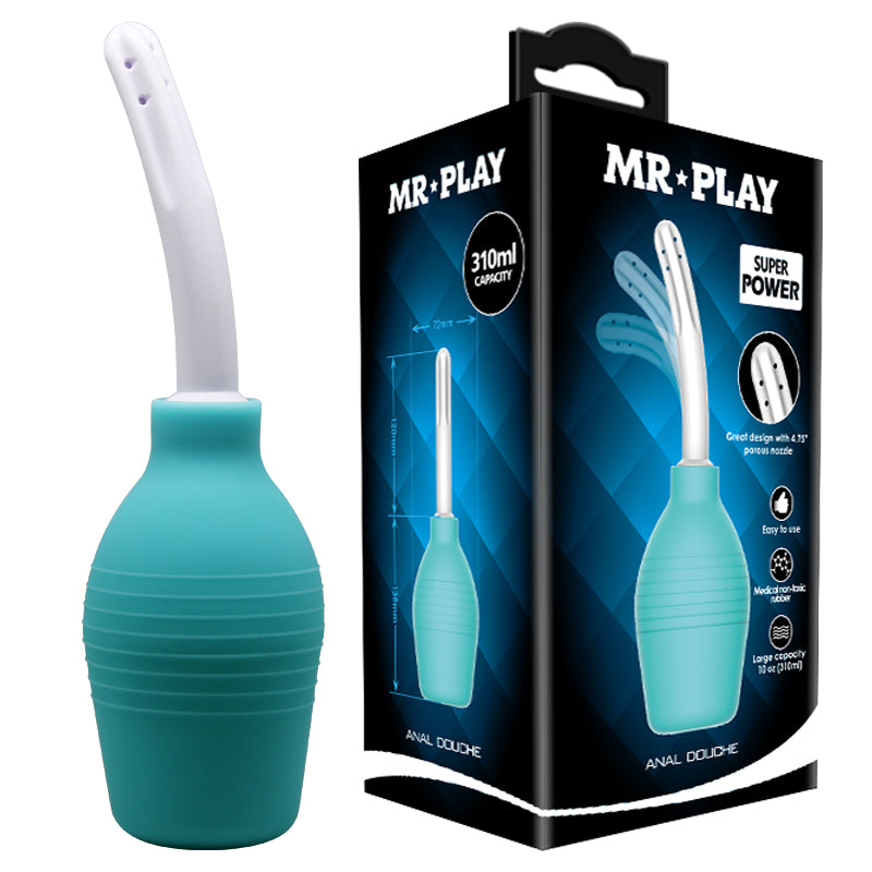 MR PLAY Anal Douche - Aqua/White Unisex Douche - 310 ml Capacity - Just for you desires