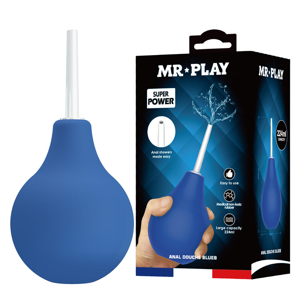 MR PLAY Anal Douche - Blue - Blue Unisex Douche - 224 ml Capacity - Just for you desires
