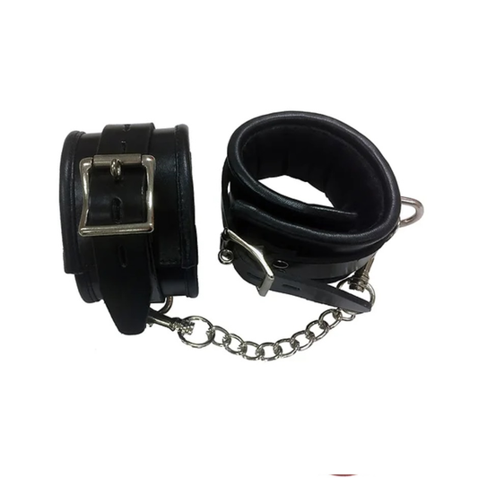 Leather Ankle Cuffs Black - Just for you desires