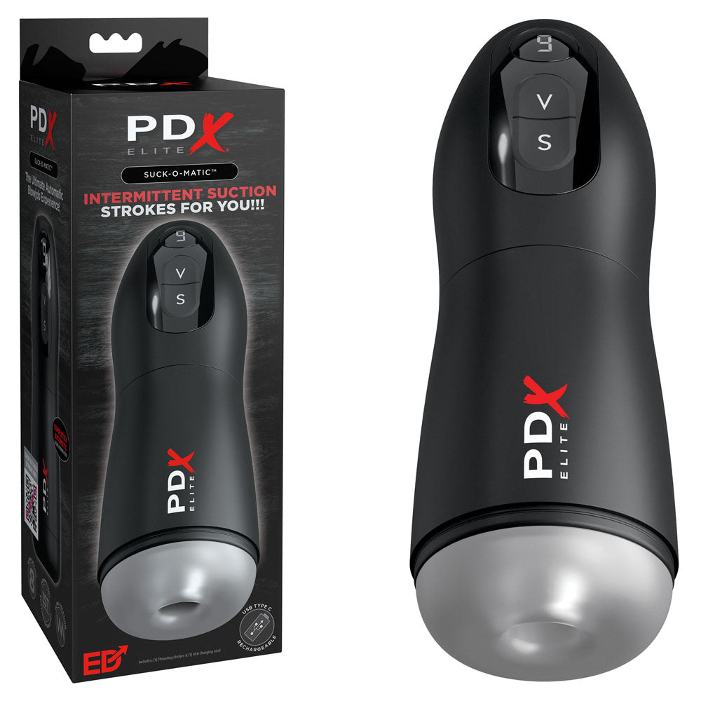 PDX Elite Suck-O-Matic - USB Rechargeable Sucking & Vibrating Masturbator - Just for you desires