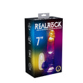 REALROCK 7'' with Balls Wireless Rechargeable LED Vibrating Dong - Clear with LED 19.5 cm USB Rechargeable Vibrating Dong with Remote - Just for you desires